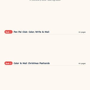 Snail Mail Coloring Bundle: Pen Pal Club & Christmas Postcards Printable PDF | 88 Pages Adult Coloring | Guaycura Creations image 2