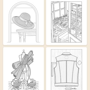 Secondhand Style Makeover Coloring Book — Thrift-Flip and DIY Fashion Printable PDF for Teens & Adults, 44 Pages, Instant Download image 2
