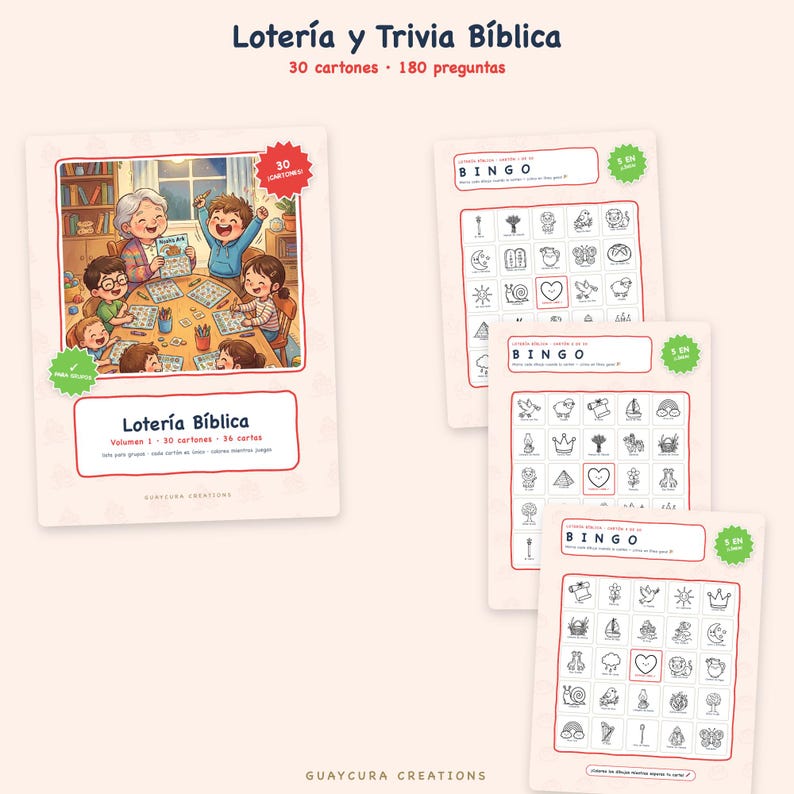 Bible Games For Kids | Mega Paquete Bíblico para Niños 560+ Páginas Imprimible, 10 Books in Spanish, Printable PDF Instant Download image 5