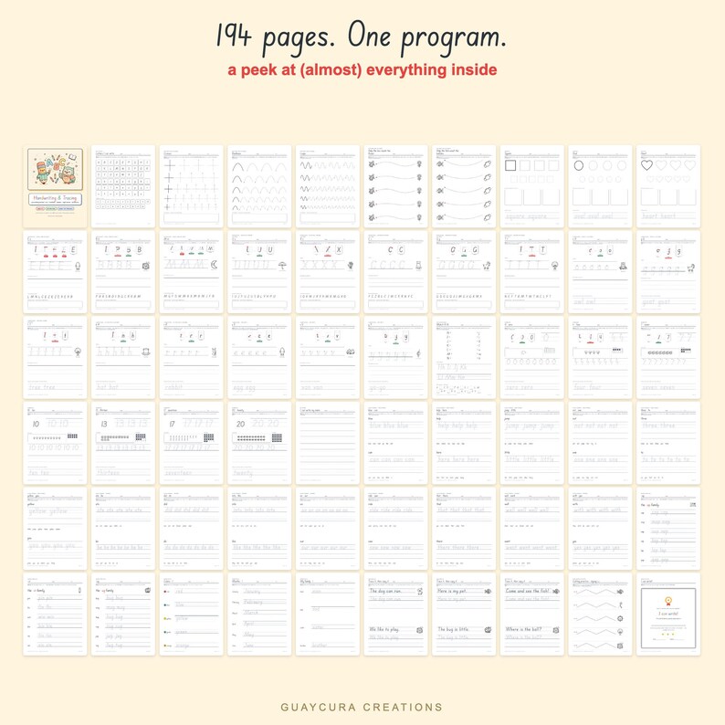 Handwriting Practice Worksheets | Preschool Tracing Pack PDF, 194 Pages: Letters, Numbers, Shapes, Sight Words, Letter + A4 + Ink Saver image 8