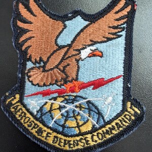 Vintage Aerospace Defense Command ADCOM Military Eagle Lightning Bolt Patch 3in