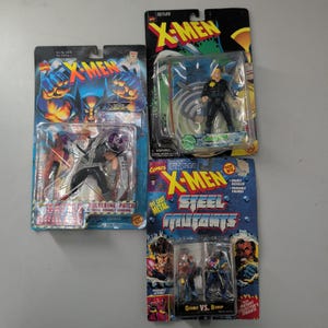 Vintage Toy Biz X-Men Figure Lot Wolverine Patch Longshot Gambit Bishop Steel