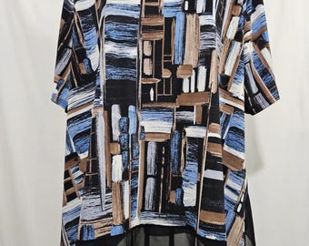 Oversized tuniektop – gelaagde look – Plus size 2XL, 3XL en 4XL – Gemaakt in Italië – Losse pasvorm – Lichtgewicht zomertop