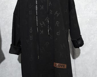 Oversized lange hoodie XL–3XL | Gemaakt in Italië | Zachte, elastische hoodie | Zwart, beige, blauw en bruin