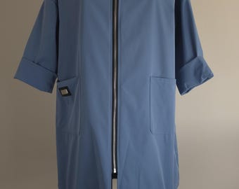Oversized jas met capuchon voor dames – Jas met rits XL/XXL – Lichtgewicht lentejas met zakken – Gemaakt in Italië, plus size