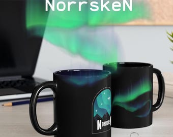 Mugg, Norrsken Skandinavisk Natt Svart Kaffekopp, Te-mugg, Resemugg, Kök Dekor, Dryckesartiklar