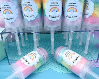 Party Favor Rainbow Cotton Candy Push Pops –  6 Flavors