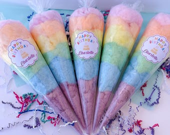Rainbow Cotton Candy Cones - Party Favors - Birthdays