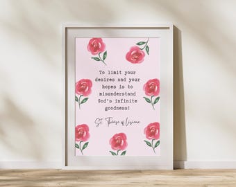 St. Thérèse of Lisieux Quote Print – Christian Wall Art – Catholic Home & Nursery Decor