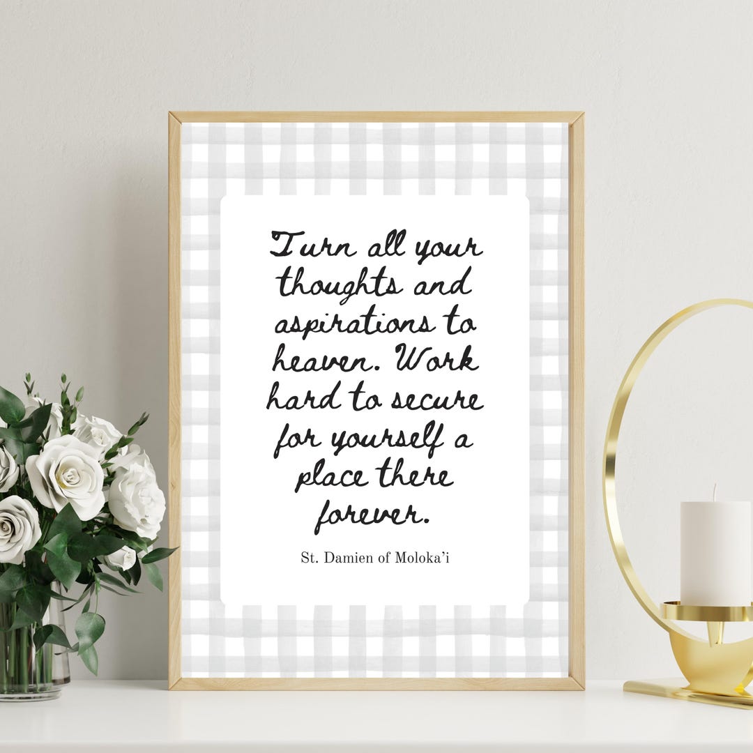 St. Damien of Molokai Quote Print – Christian Wall Art – Catholic Home ...