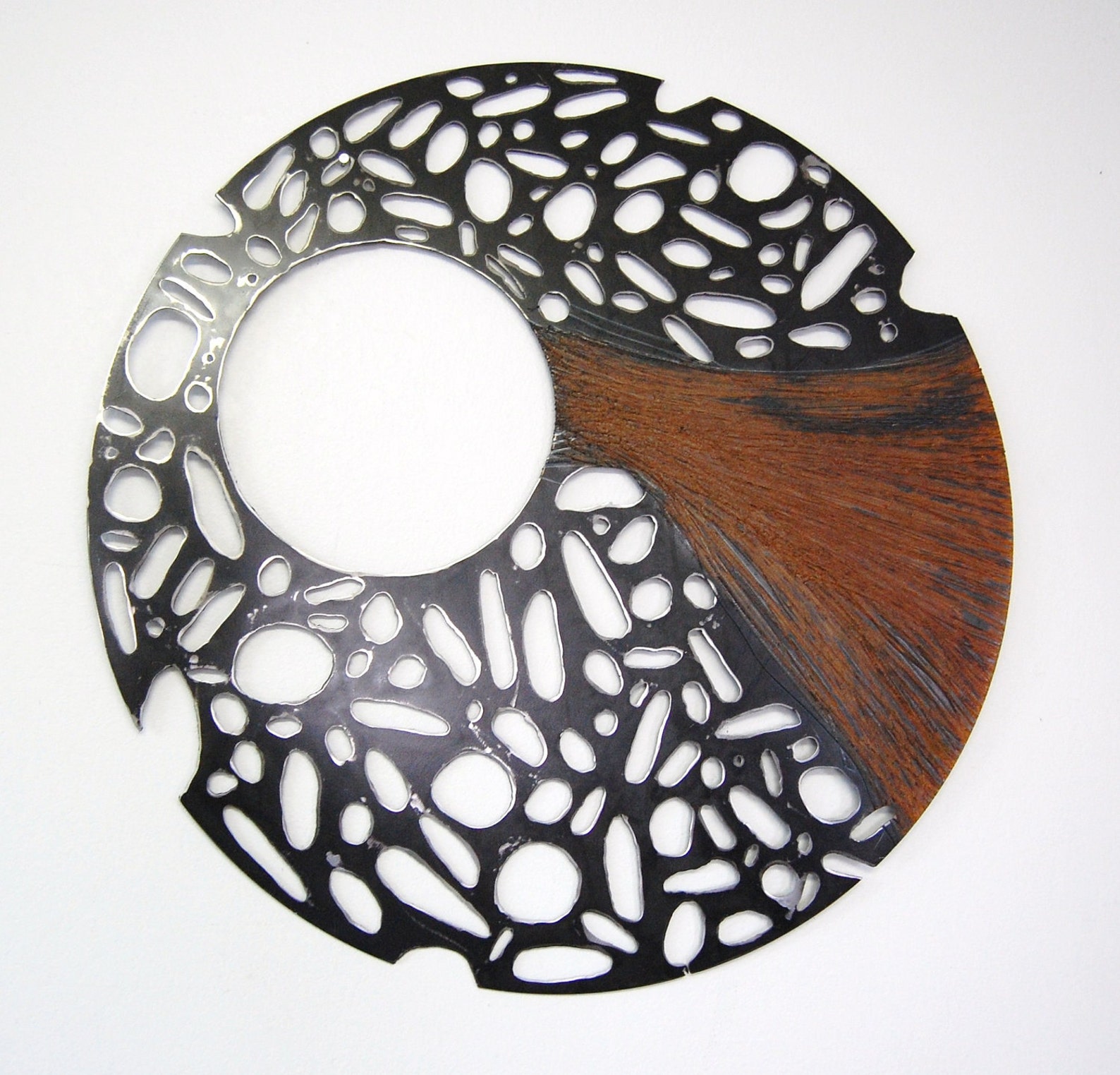 Metal abstract wall art LARGE metal sculpture round steel Etsy