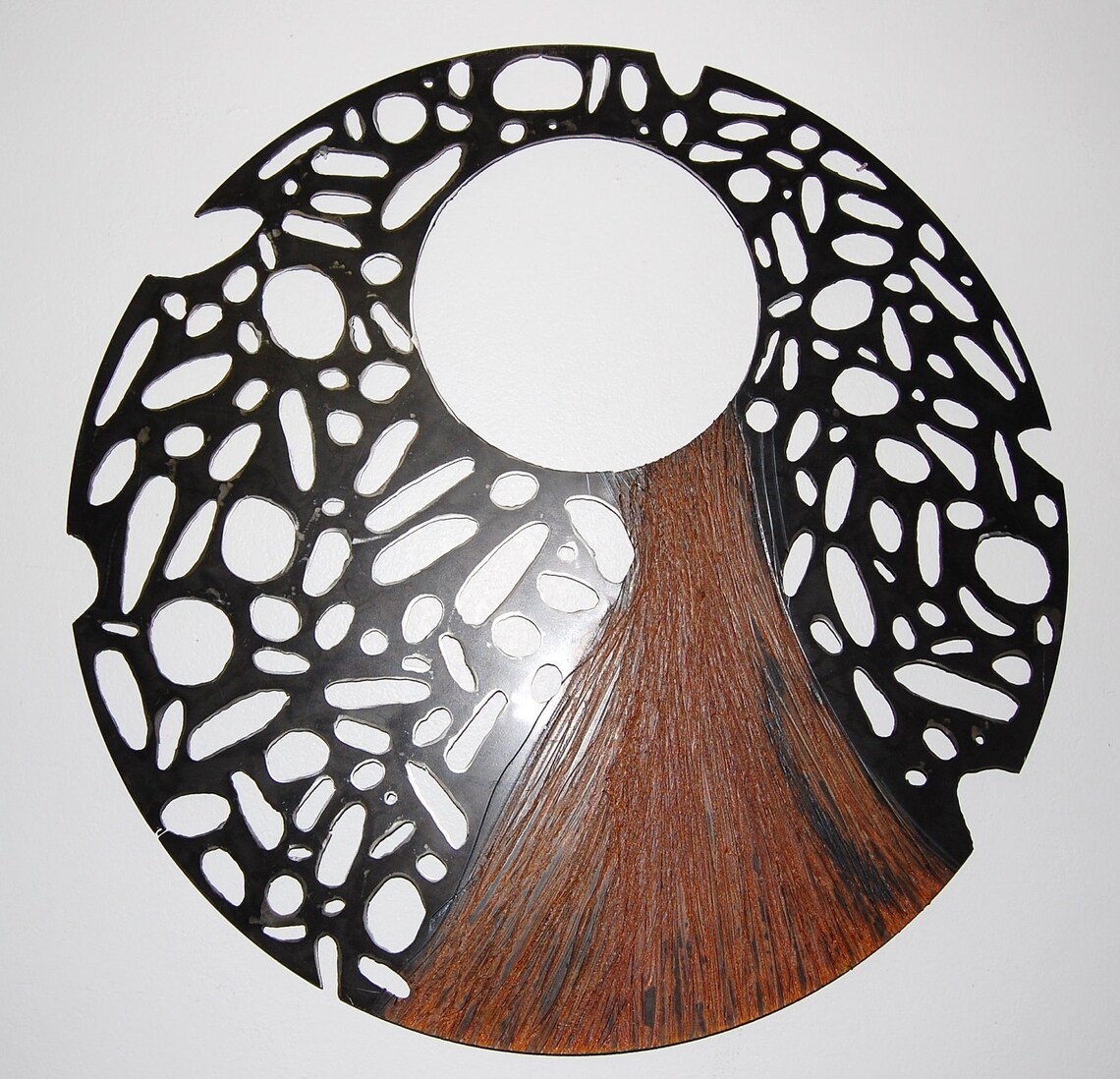 Metal abstract wall art LARGE metal sculpture round steel Etsy