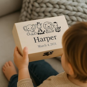 Gepersonaliseerde babyherinneringsdoos – gegraveerde grenen herinneringsdoos