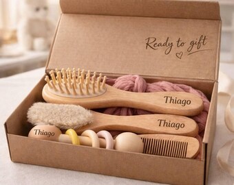 Custom Baby Brush Set | Personalized Baby Hairbrush and Comb | Newborn Gift Box | Ready to Gift