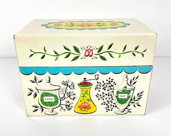 Vintage "Spice" Theme Recipe Box by J Chein & Co.