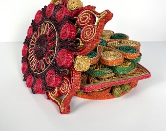 Vintage 1970’s Colourful Rattan Raffia Trivets