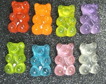 17mm Gummy Bear cabochons resin flatback candy assortment realistic kawaii slime supplies