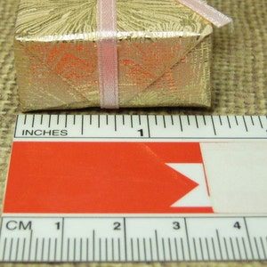 Miniature presents wrapped gift box dollhouse packages Christmas Birthday Anniversary large gold pink ribbon mini craft embellishment image 4