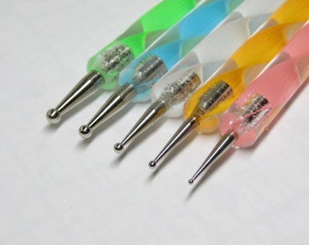 1 pc ball stylus ball tool for miniature clay work nail art dotting and marbelizing you choose size/color