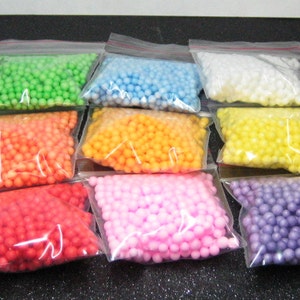 Fake candy balls sprinkles rainbow foam 2mm 4mm tiny marbles 1 tablespoon / 15ml miniature sweet gumballs faux deco kawaii image 4