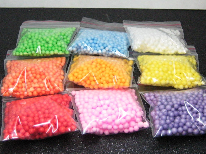 Fake candy balls sprinkles rainbow foam 2mm 4mm tiny marbles 1 tablespoon / 15ml miniature sweet gumballs faux deco kawaii image 4