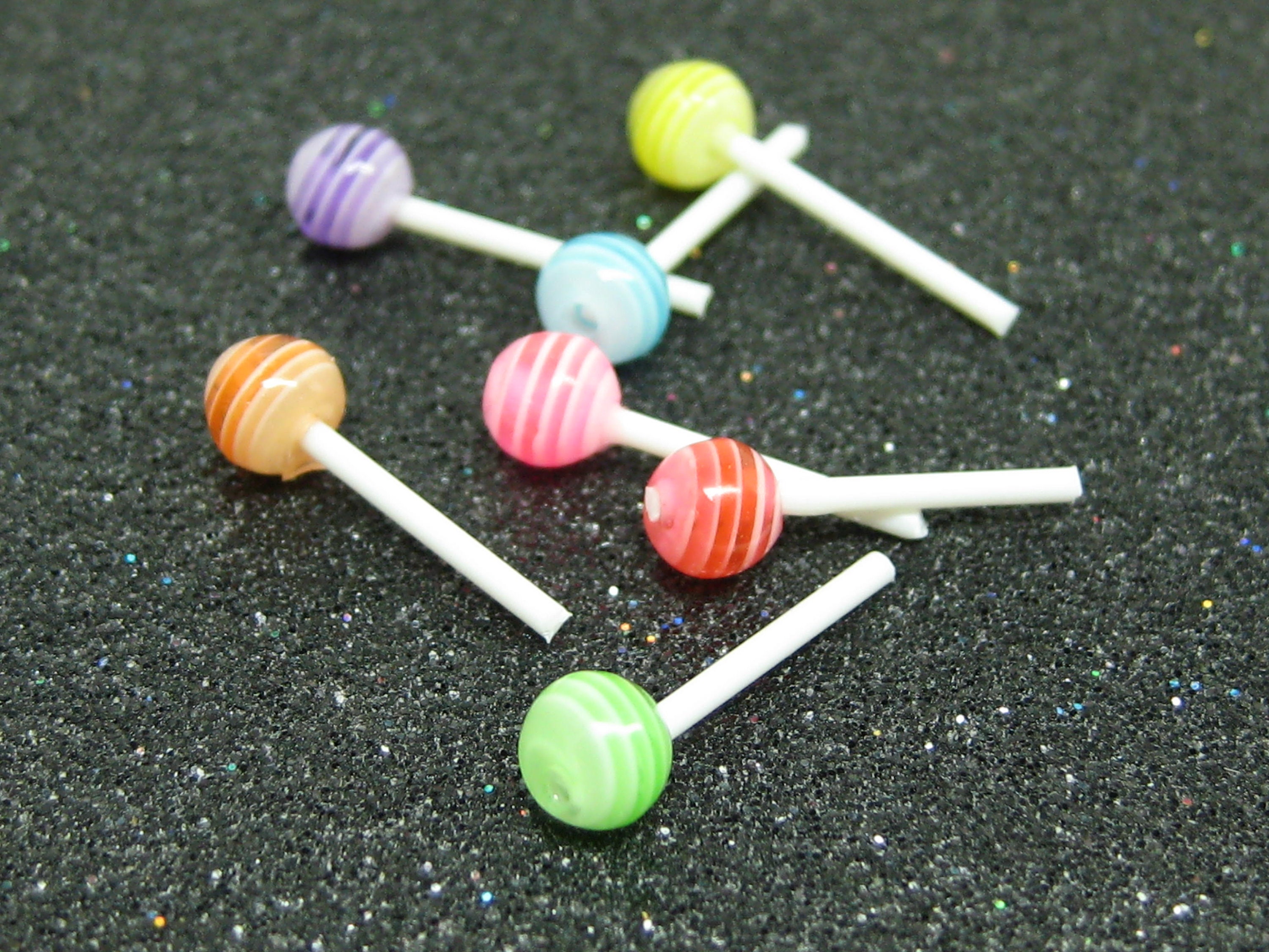 Mini TWISTED CANDY STICKS Cabochons Slime Charms Multicolor 