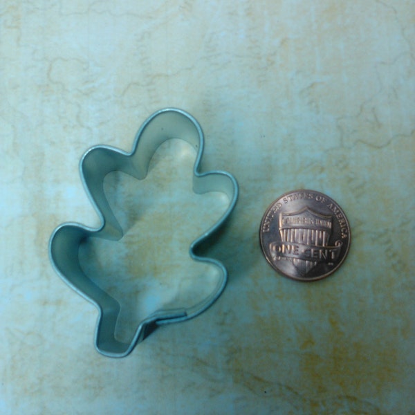 miniature autumn cookie cutter elm leaf 1.5 inch height for polymer clay fondant mini cookies 1:3 scale for 18 inch dolls metal Wilton