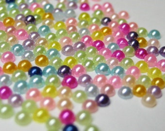 tiny faux pearls assorted 2mm flat back cabochons 350pcs + for nail art scrapbooking cell phone deco jewelry and kawaii projects