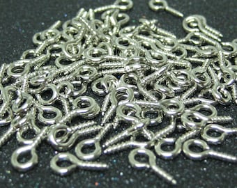 eye screws pewter 100 pcs tiny 8mm x 4mm connectors for pendants vials charms tiles polymer clay and resin jewelry supplies