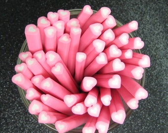 polymer clay canes heart pink for miniature foods decoden and nail art supplies