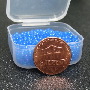 2mm glow in the dark micro marbles, blue iridescent glass microbeads, dollhouse miniature fairy garden decoration, AB resin filler pieces image 9
