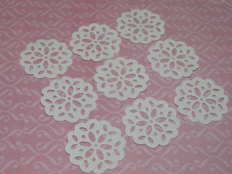 Dollhouse miniature cake doilies 9 pcs white for bakery miniature sweets and cookies image 1
