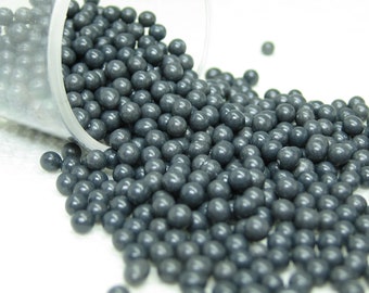 large micro marbles gray opaque 2.5mm microbeads half ounce / 14 grams glass miniature Supplies