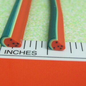 Watermelon polymer clay cane fruit wedge uncut 1pcs red miniature foods desserts kawaii deco crafts decoden nail art supplies DIY slices image 6