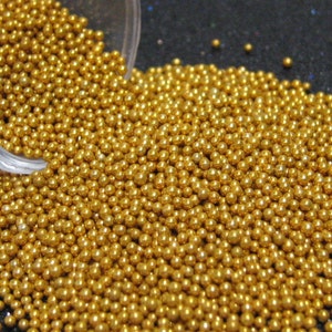 micro marbles 1mm golden copper half ounce / 14 grams glass miniature metallic microbead sprinkles Supplies image 1