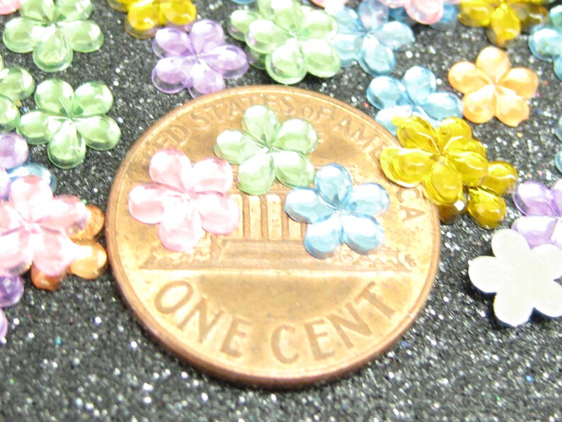 6mm Pastels rhinestones flowers gems flat backed acrylic 25 pcs mixed kawaii nail art deco cell phone decoden flatbacked embellishment image 4