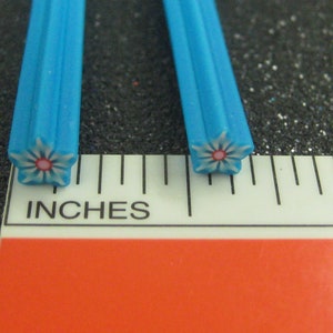 Kaleidoscope star polymer clay cane flower blue for miniature foods decoden and nail art supplies image 3