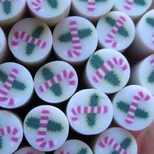 Candy cane polymer clay holiday kawaii Christmas uncut 1pc for miniature sweets decoden and nail art supplies image 5