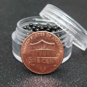 large micro marbles black opaque 2.5mm microbeads half ounce / 14 grams glass miniature Supplies image 8