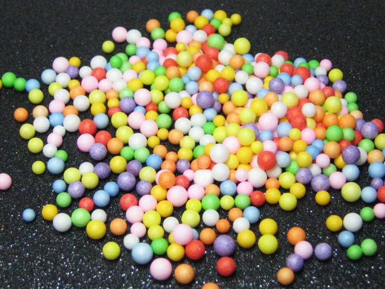 Fake Candy Balls Sprinkles Rainbow Foam 2mm 4mm Tiny Marbles Etsy