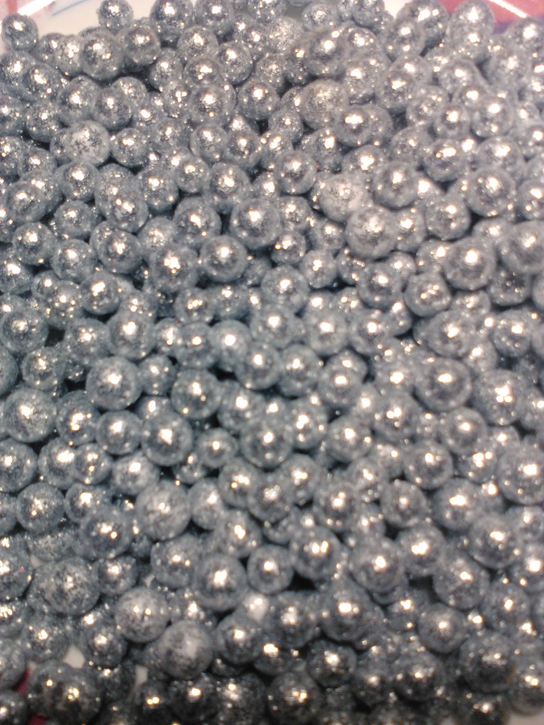 tiny silver glitter balls foam 3mm to 8mm miniature deco marbles heaping tablespoon / 15ml mini crafts kawaii decoden polystyrene image 5