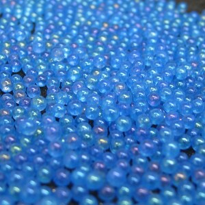 2mm glow in the dark micro marbles, blue iridescent glass microbeads, dollhouse miniature fairy garden decoration, AB resin filler pieces image 10