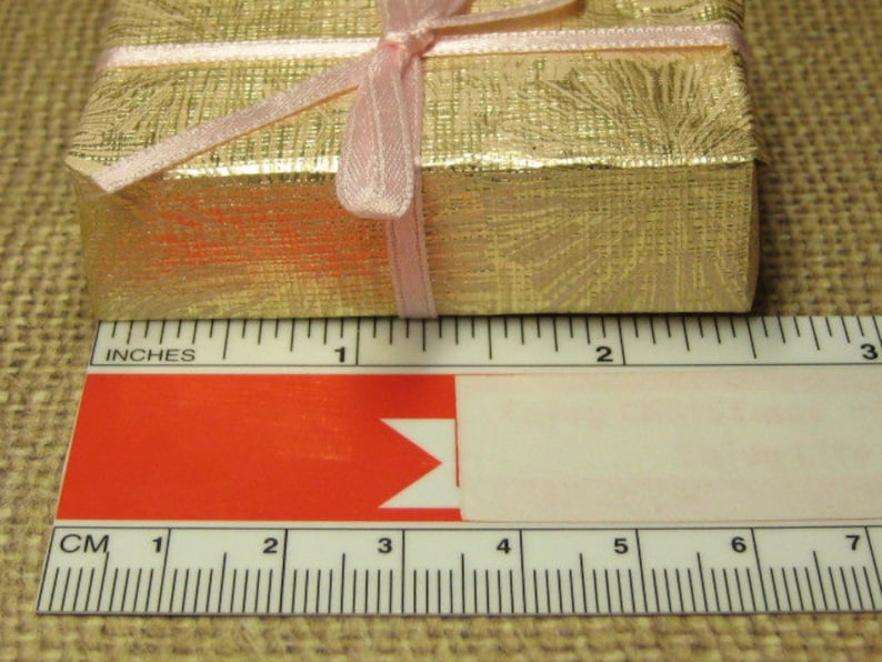 Miniature presents wrapped gift box dollhouse packages Christmas Birthday Anniversary large gold pink ribbon mini craft embellishment image 3