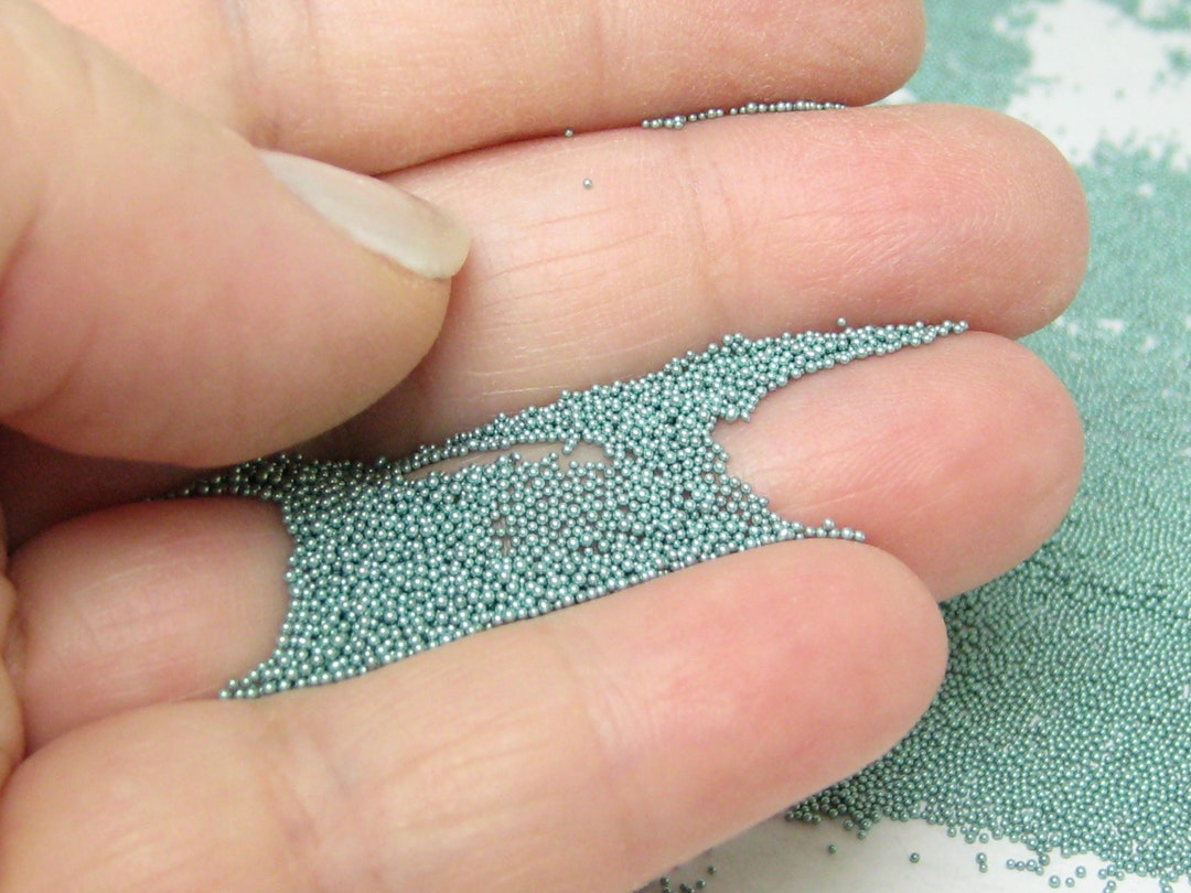Metallic Seafoam Microbeads Glass Miniature Blue Green Sprinkle Caviar