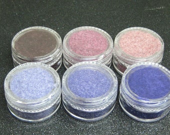 flocking powder set purple shades 6 jars, scrapbooking embellishment, resin mold filler, DIY fuzzy rayon fibers kit, velvet nail art