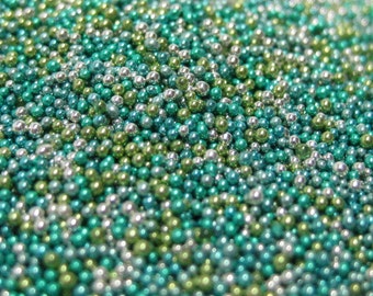 micro marbles ocean color mix half ounce / 14 grams glass microbead miniature kawaii sprinkles nail art beads caviar no hole Supplies