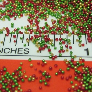 micro marbles christmas holiday color mix 14 grams glass microbead miniature kawaii sprinkles Supplies image 6