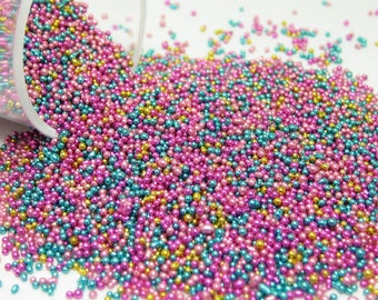 pool party .75mm - 1mm kawaii sprinkles micro marbles caviar nail art metallic mix microbeads for nail deco scrapbooking or miniature sweets