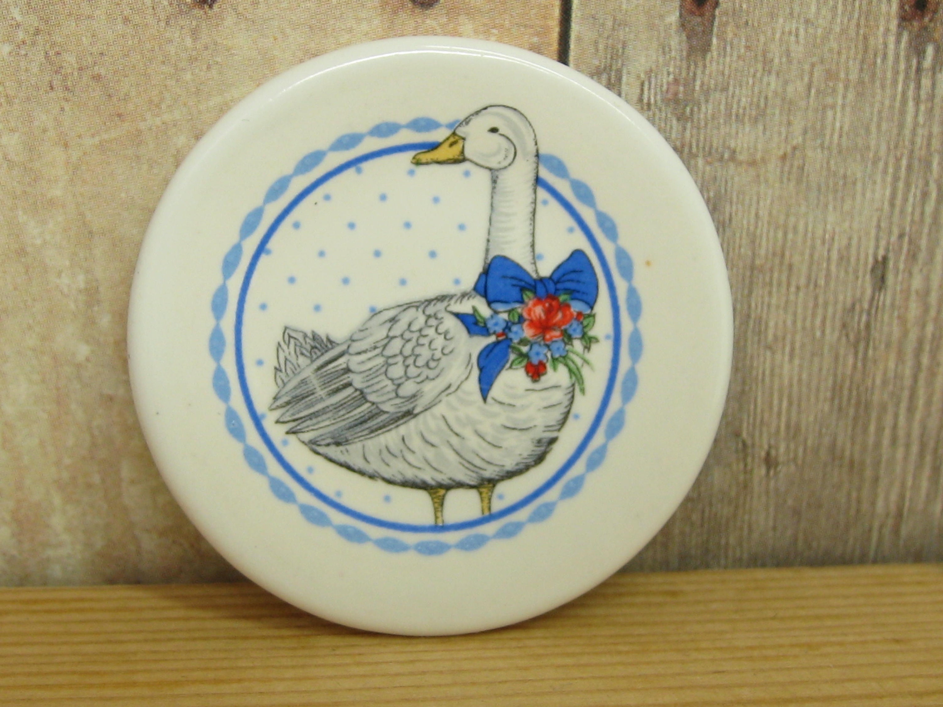 Vintage 80's 4 Melamine Stacking Nesting White Swan Geese Duck