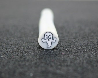 Ghost polymer clay cane uncut Halloween nail art embellishment decoration for miniatures, decoden projects, resin filler pieces, scrapbooks